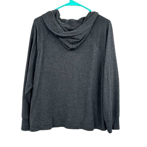 Joy Lab Size Small Sweater Gray Pullover Hoodie Thick Lace Up Neckline Modal - Picture 2 of 4